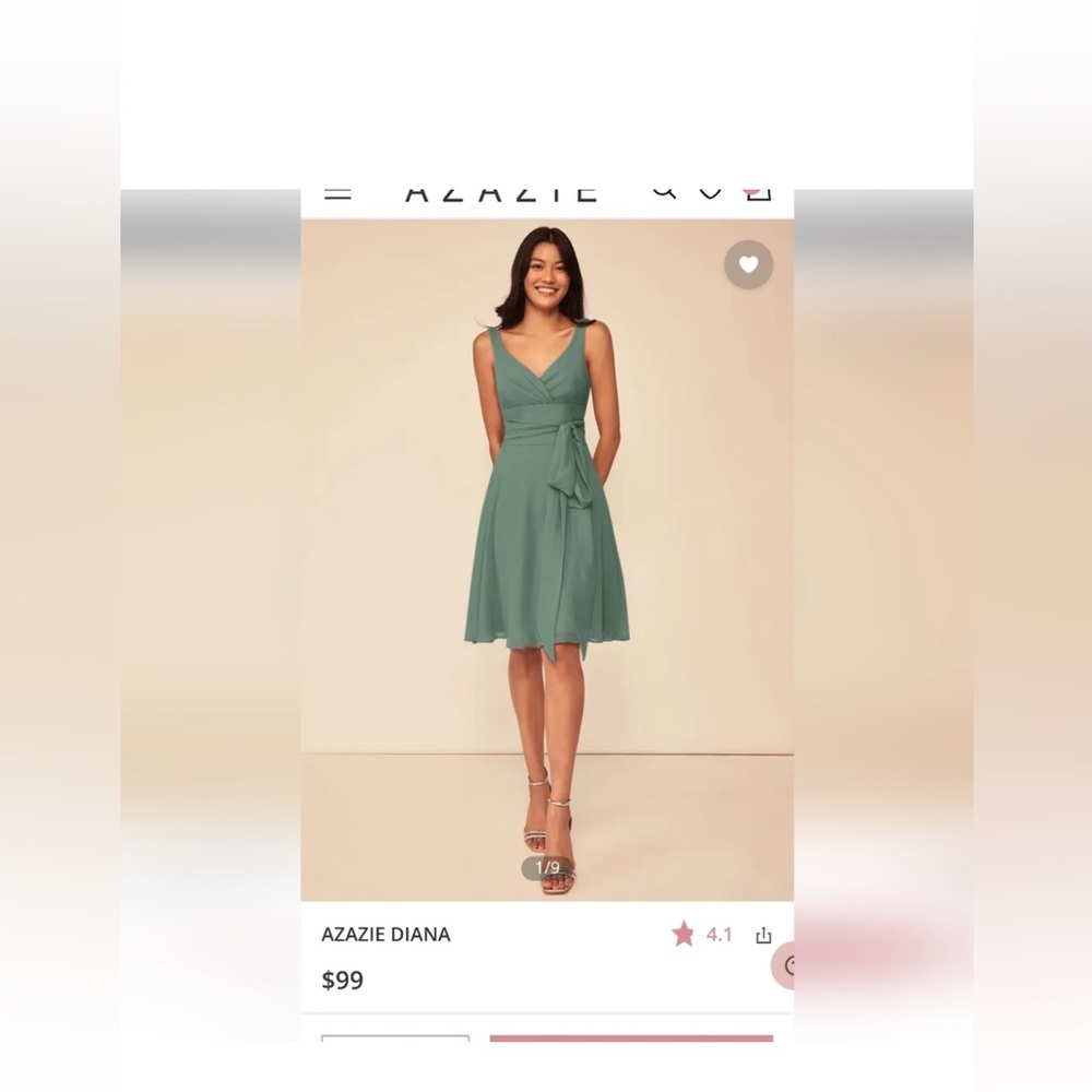Azazie Eucalyptus Diana Bridesmaid Dress